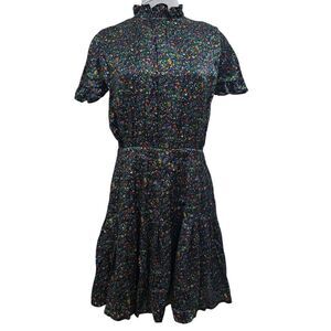Cynthia Rowley Tina Silk Floral Ditsy Ruffle Mini Dress Size 8 Multi-Color NWT